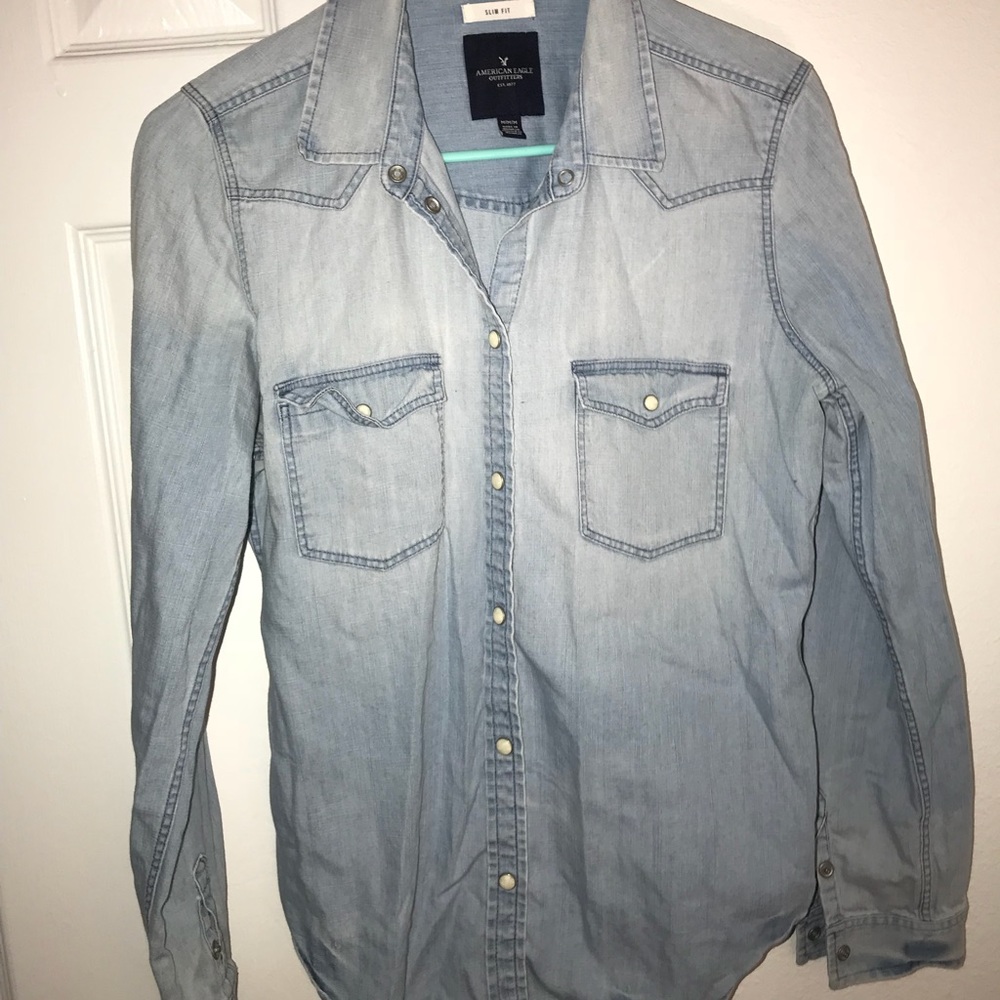 Jean button up shirt